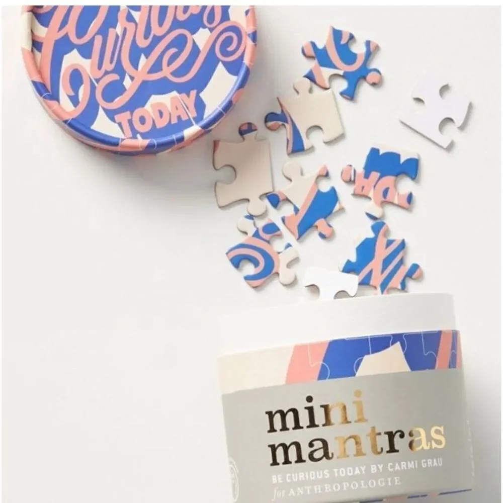 Anthropologie Mini Mantra Be Curious Today 42 piece puzzle